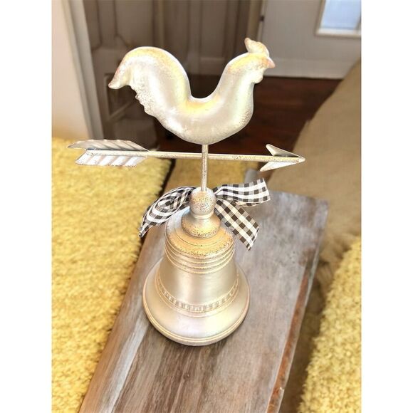 Holiday Home Rooster Weathervane Tabletop Bell Farmhouse Decor Rustic Farmcore - Picture 4 of 7